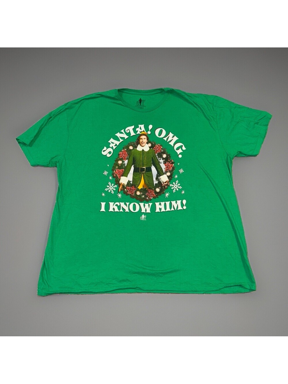 Santa OMG I Know Him Shirt 3XL Shirt Mens Green Parody Christmas Will Ferrel